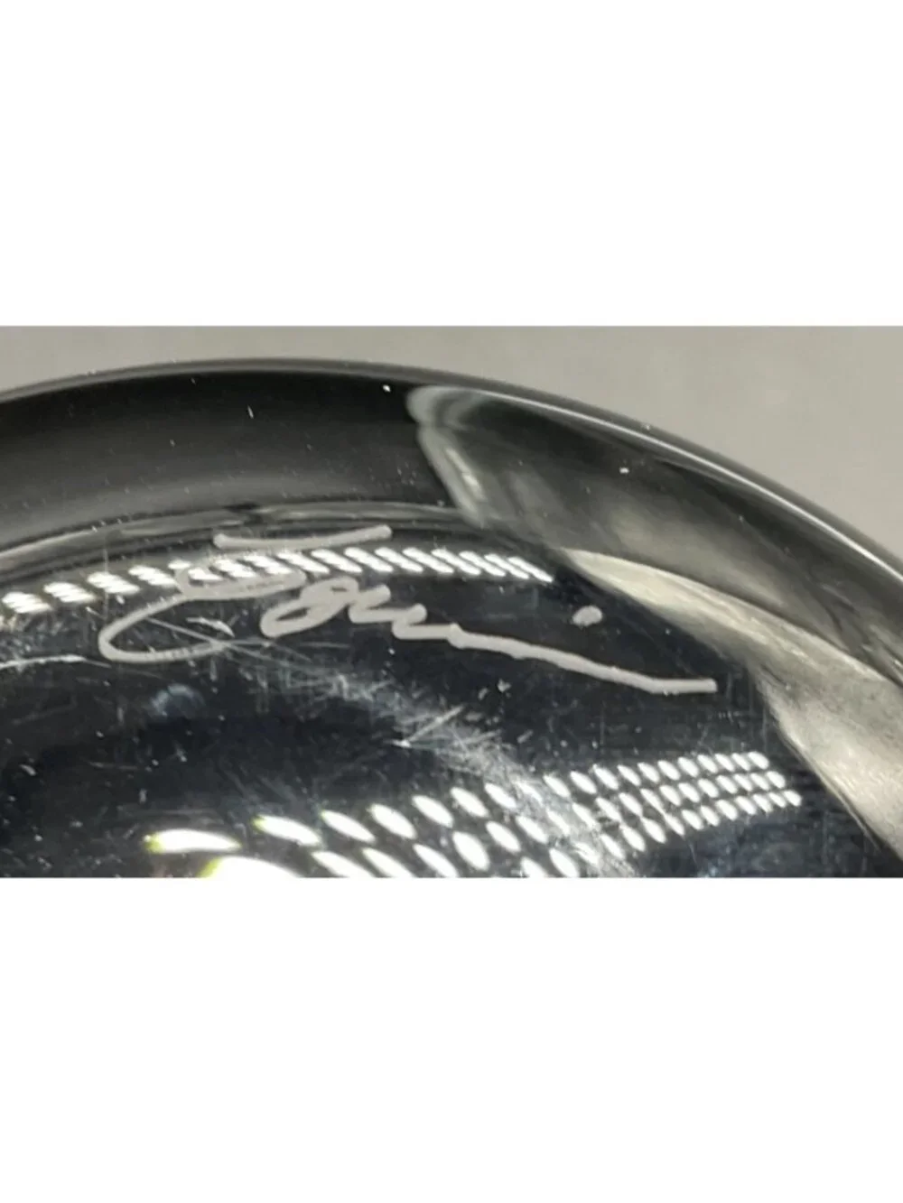 Steven Correia Signed Black & White Art Glass Candle Holder Pedestal 1992